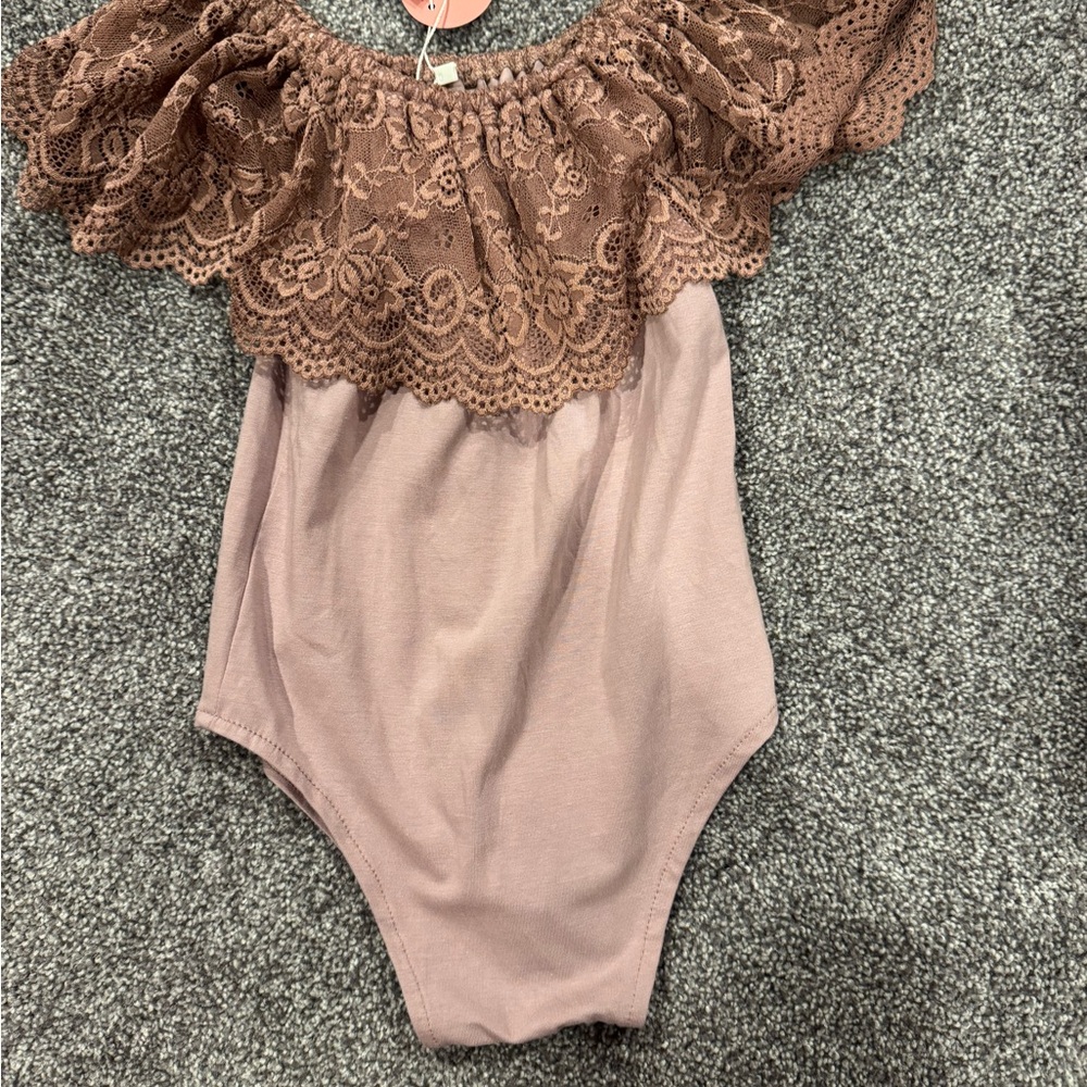 Mauve Lace Ruffle One Piece baileys blossoms
